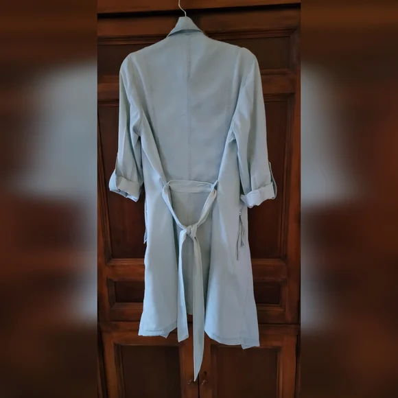 Women'BCBG Light Weight, Cotton Blend Coat/Duster/Trench Coat -  Size Large - Picture 2 of 7